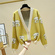 Autumn cartoon pig knit sweater long sleeve cardigan women
